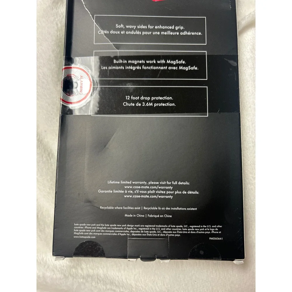 Kate Spade iPhone 16 Pro Max Wavy Case MagSafe Compatible Black Clear